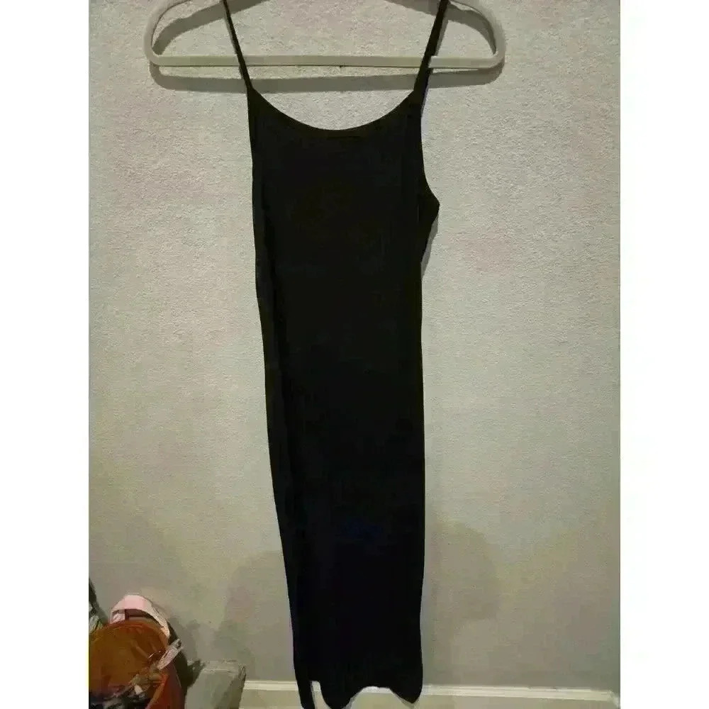 Capella Women's‎ Black Midi Slip Dress Size S Sleeveless Scoop Neck